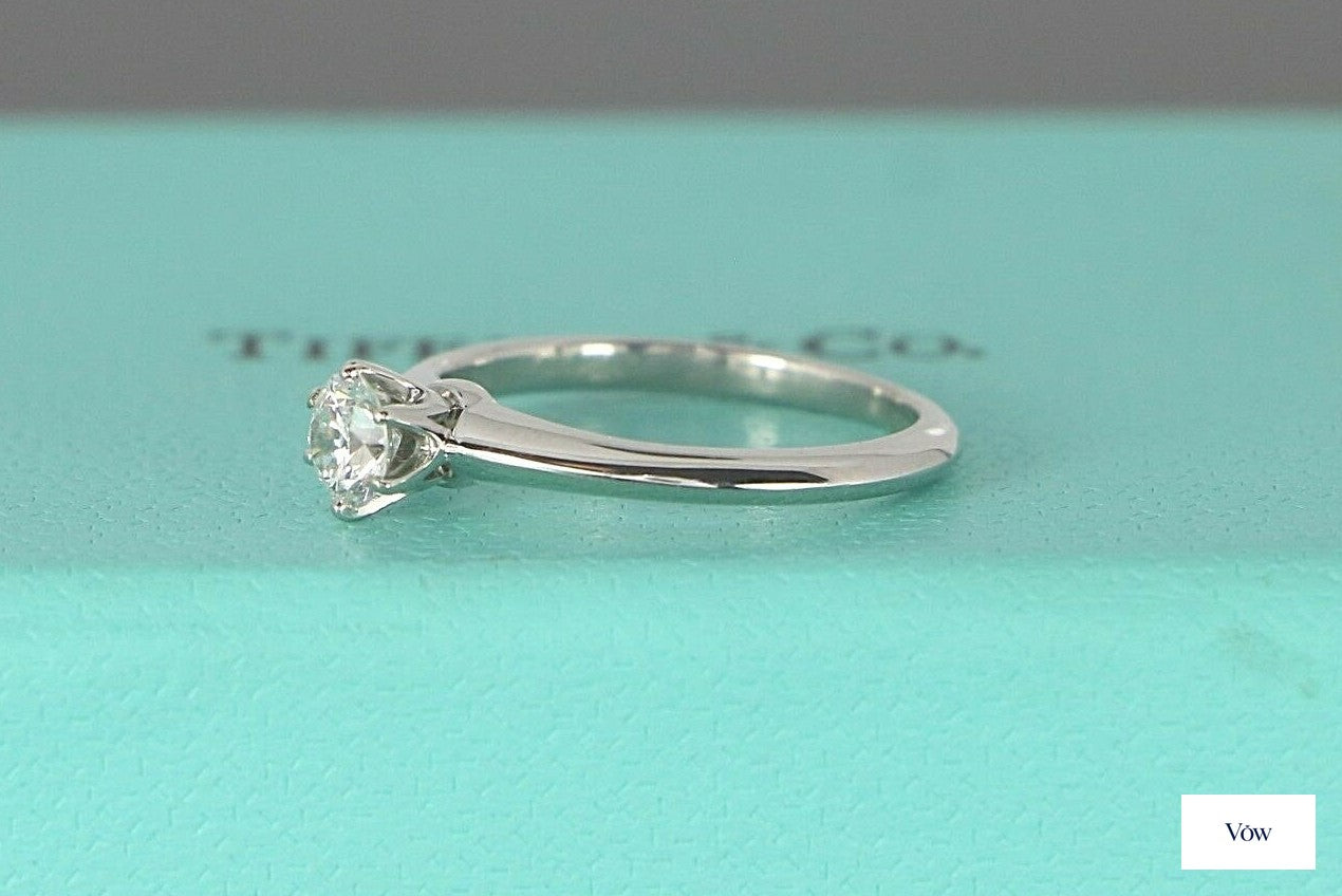 Tiffany & Co. Round Diamond Engagement Ring — 0.34ct Platinum — Authentic Pre-Owned