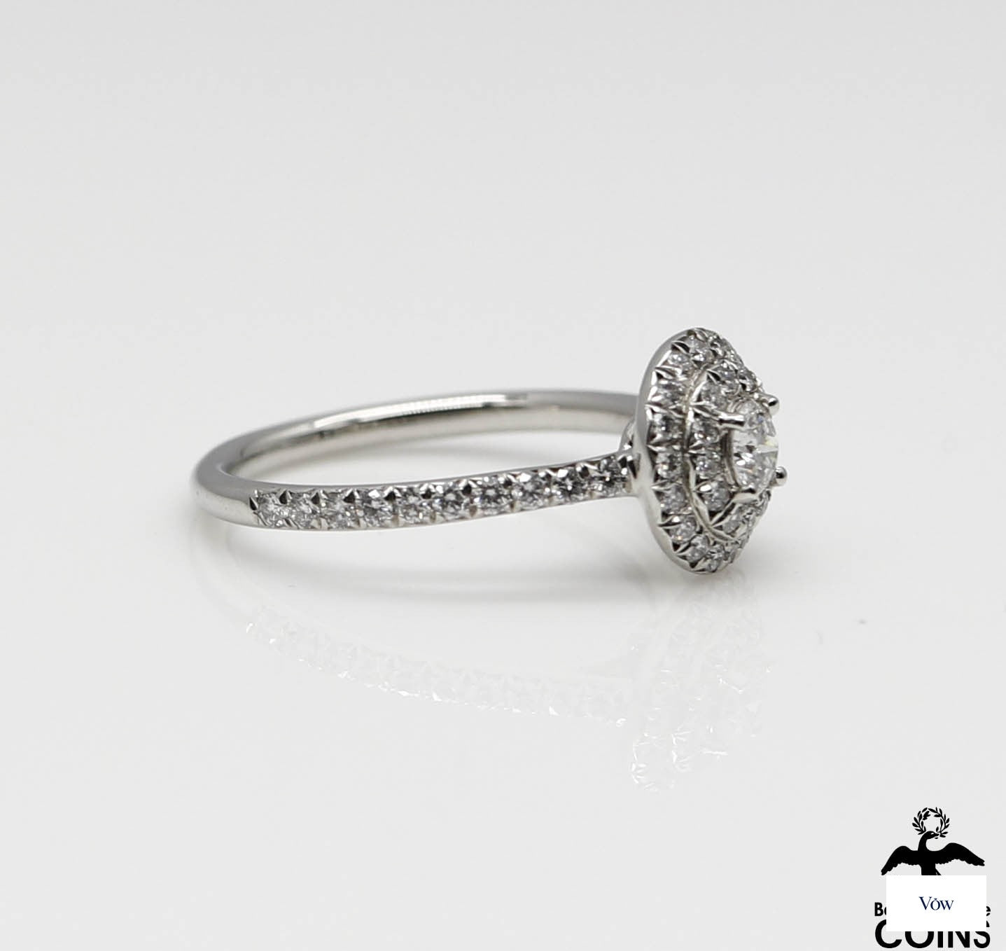 Tiffany & Co. Diamond Halo Engagement Ring — 0.46ct, Platinum — Authentic Pre-Owned