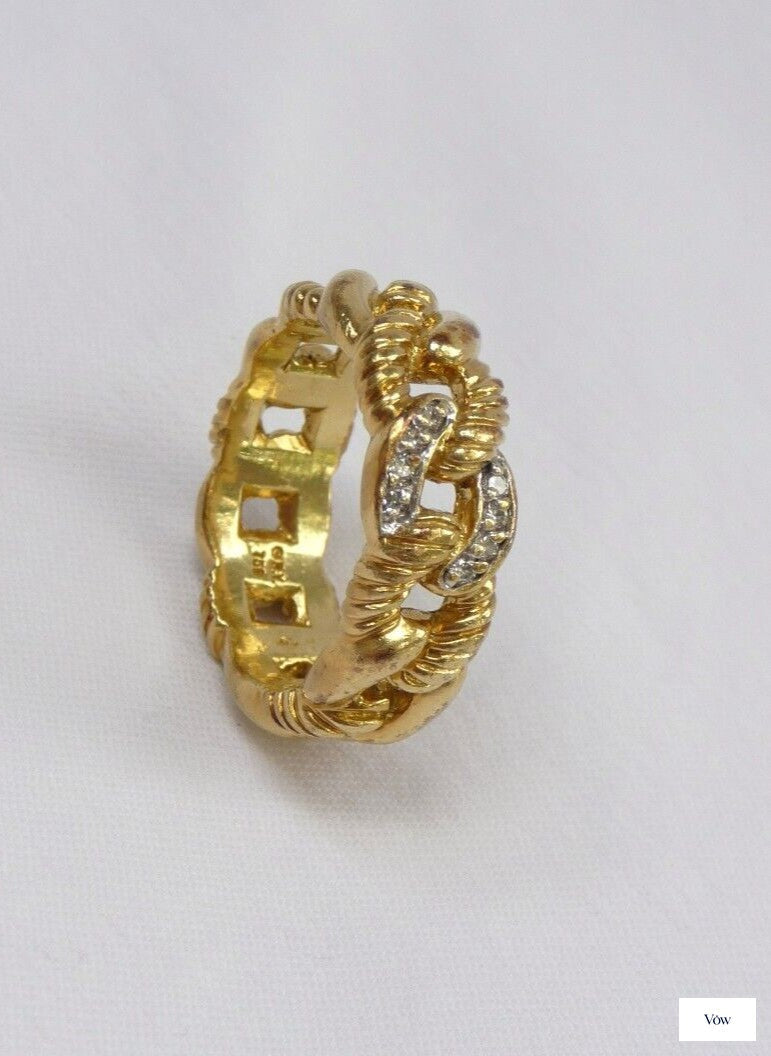 David Yurman Diamond Ring — Yellow Gold, Size 7 — Authentic Pre-Owned