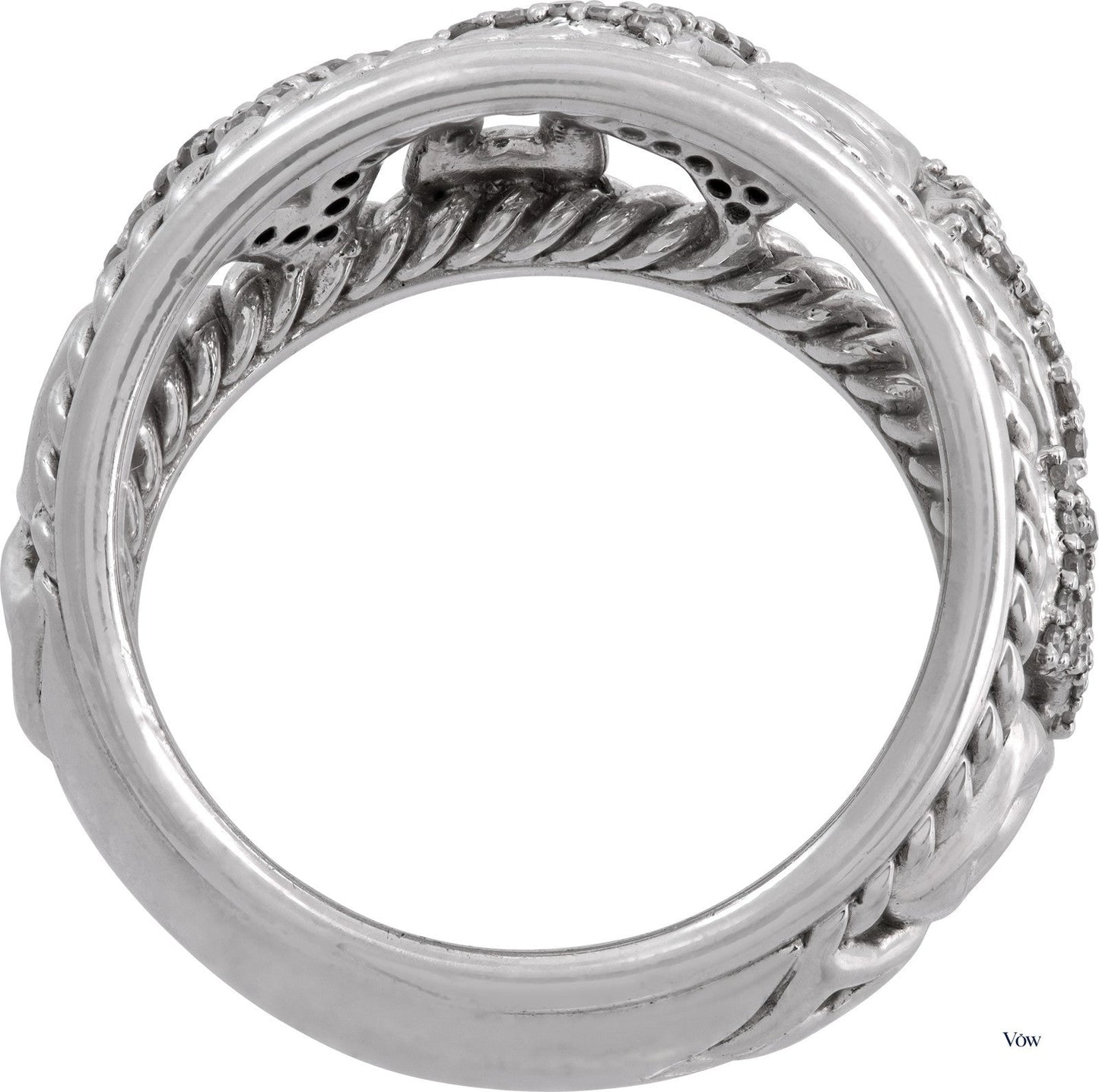 David Yurman Quatrefoil Diamond Ring — Sterling Silver — Authentic Pre-Owned