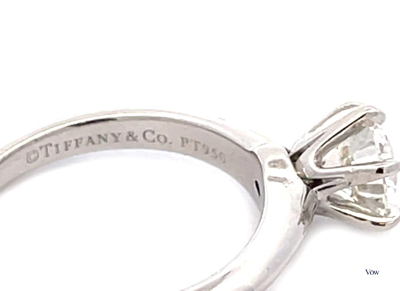 Tiffany & Co. Solitaire Diamond Ring — 1.02ct Round, Platinum — Authentic Pre-Owned