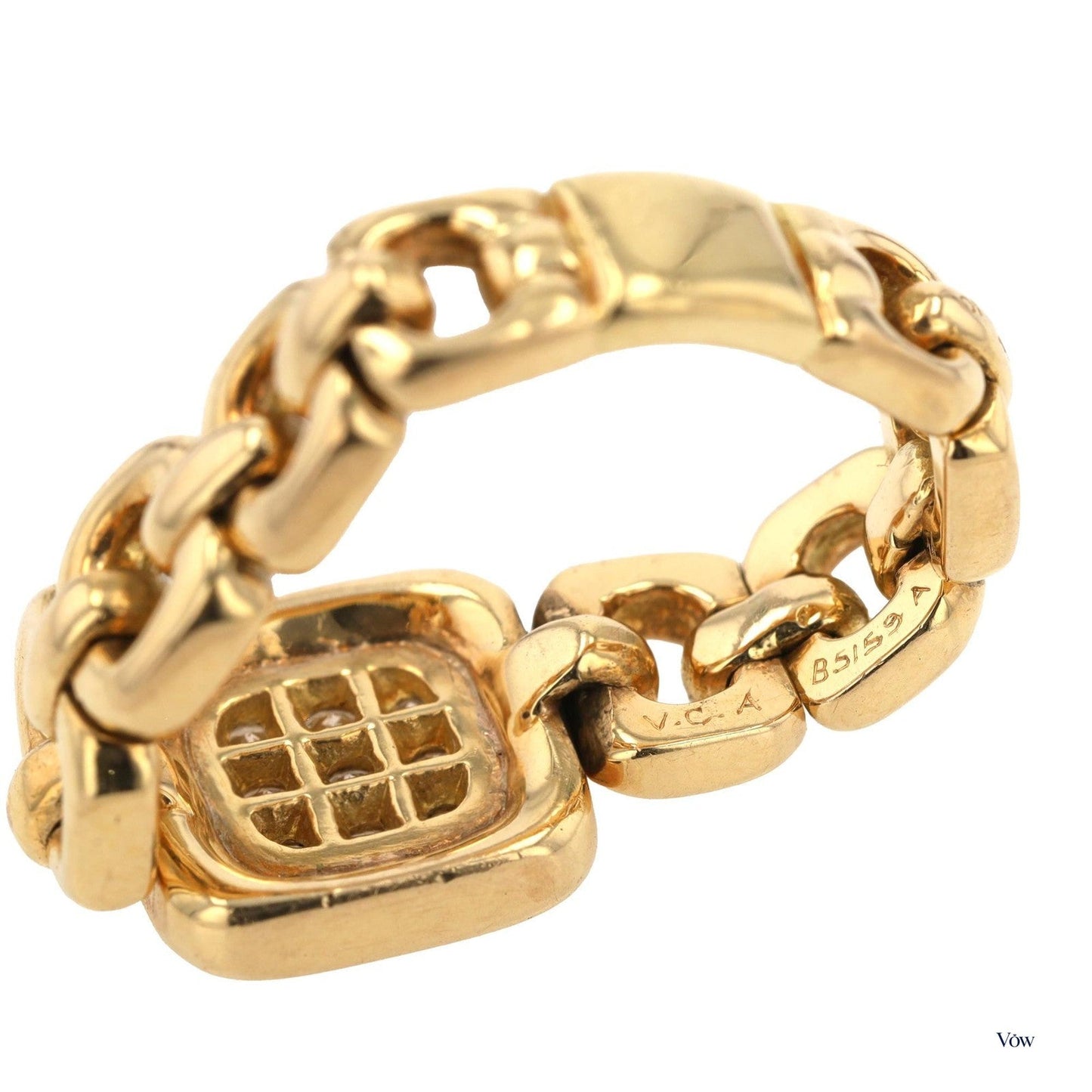 Van Cleef & Arpels Diamond Link Ring — 0.50ct, 18k Yellow Gold — Authentic Pre-Owned