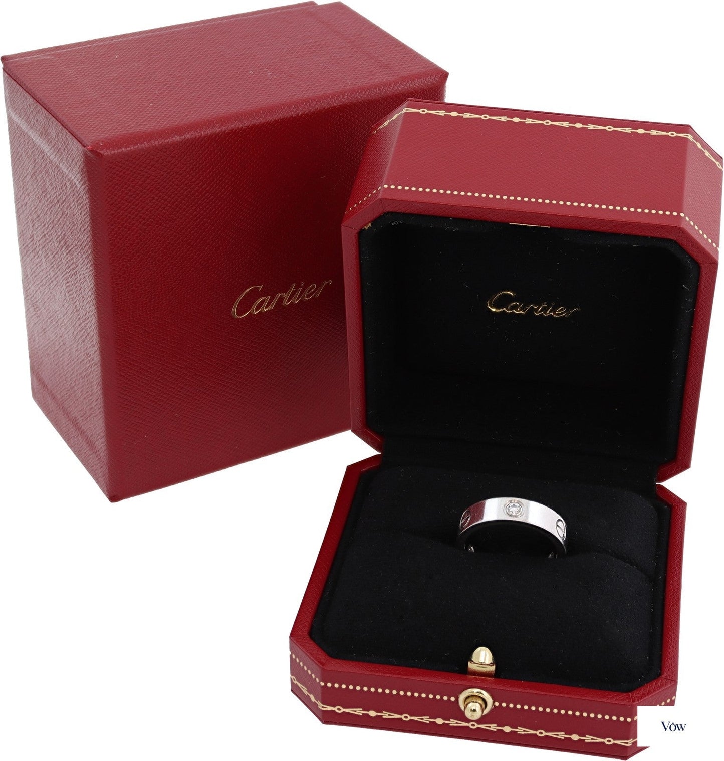Cartier Love Ring Classic — 18K White Gold, Three Diamonds — Authentic Pre-Owned