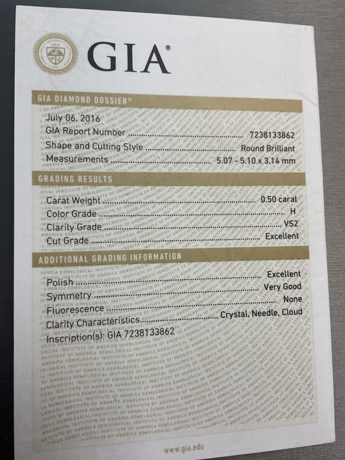 0.50ct Round Brilliant Diamond Engagement Ring — GIA Certified, Platinum