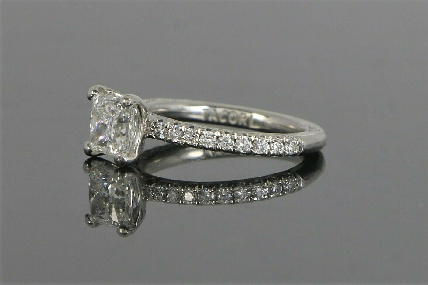 1.08ct Cut-Cornered Square Diamond Tacori Engagement Ring — GIA Certified, Platinum