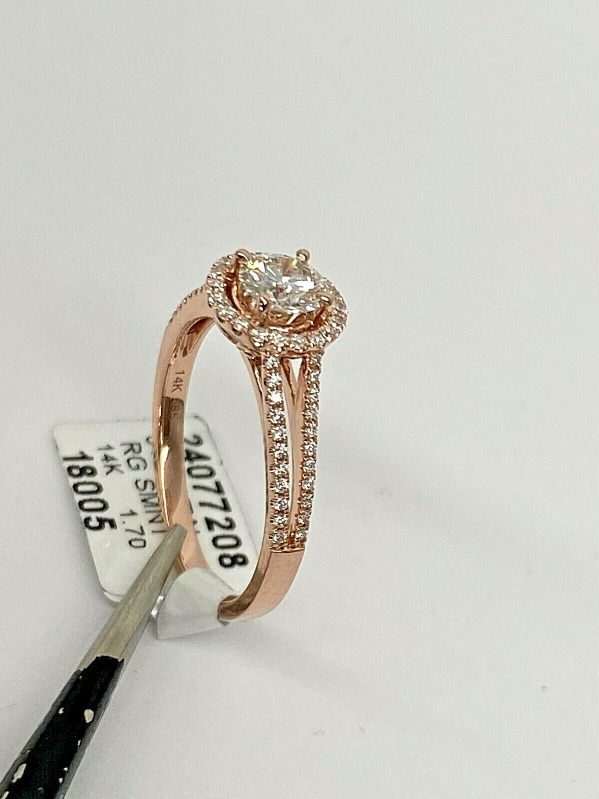 0.53ct Round Brilliant Diamond Halo Engagement Ring — GIA Certified, 14k Rose Gold