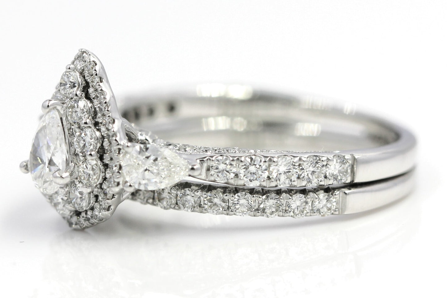 0.30ct Pear Brilliant Diamond Engagement Ring — GIA Certified, 18k White Gold