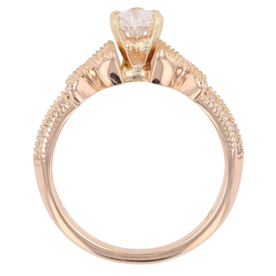 0.32ct Heart Brilliant Diamond Engagement Ring — GIA Certified, 18k Rose Gold