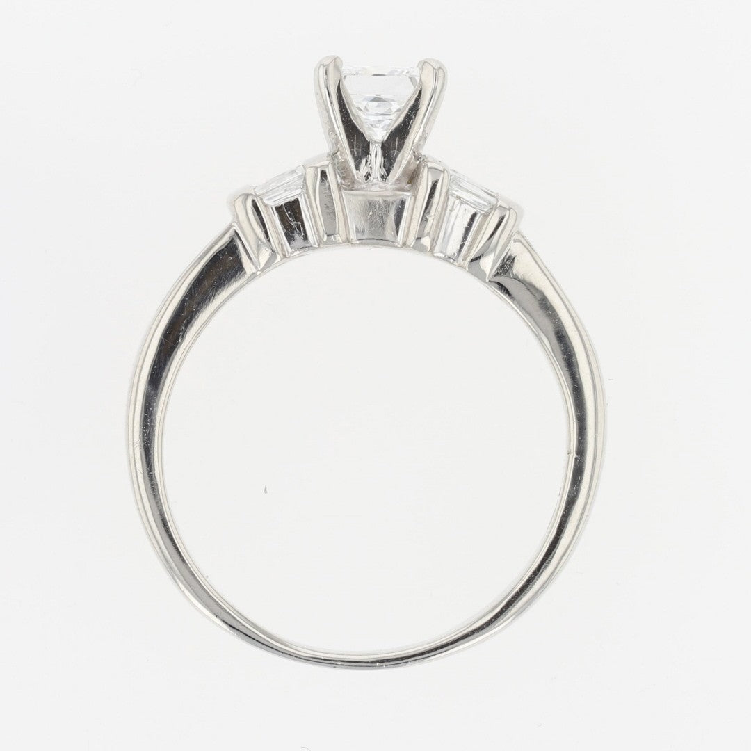 0.46ct Square Modified Brilliant Diamond Solitaire with Accents Ring — GIA Certified, Platinum
