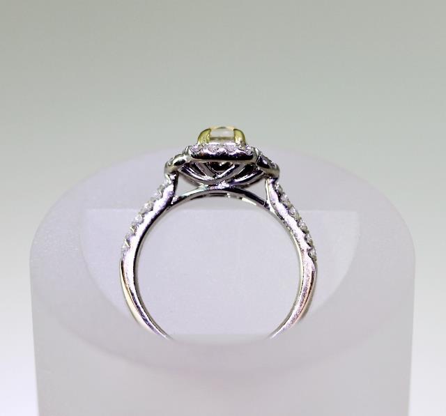 0.83ct Fancy Light Yellow Diamond Halo Ring — GIA Certified, 18k White Gold