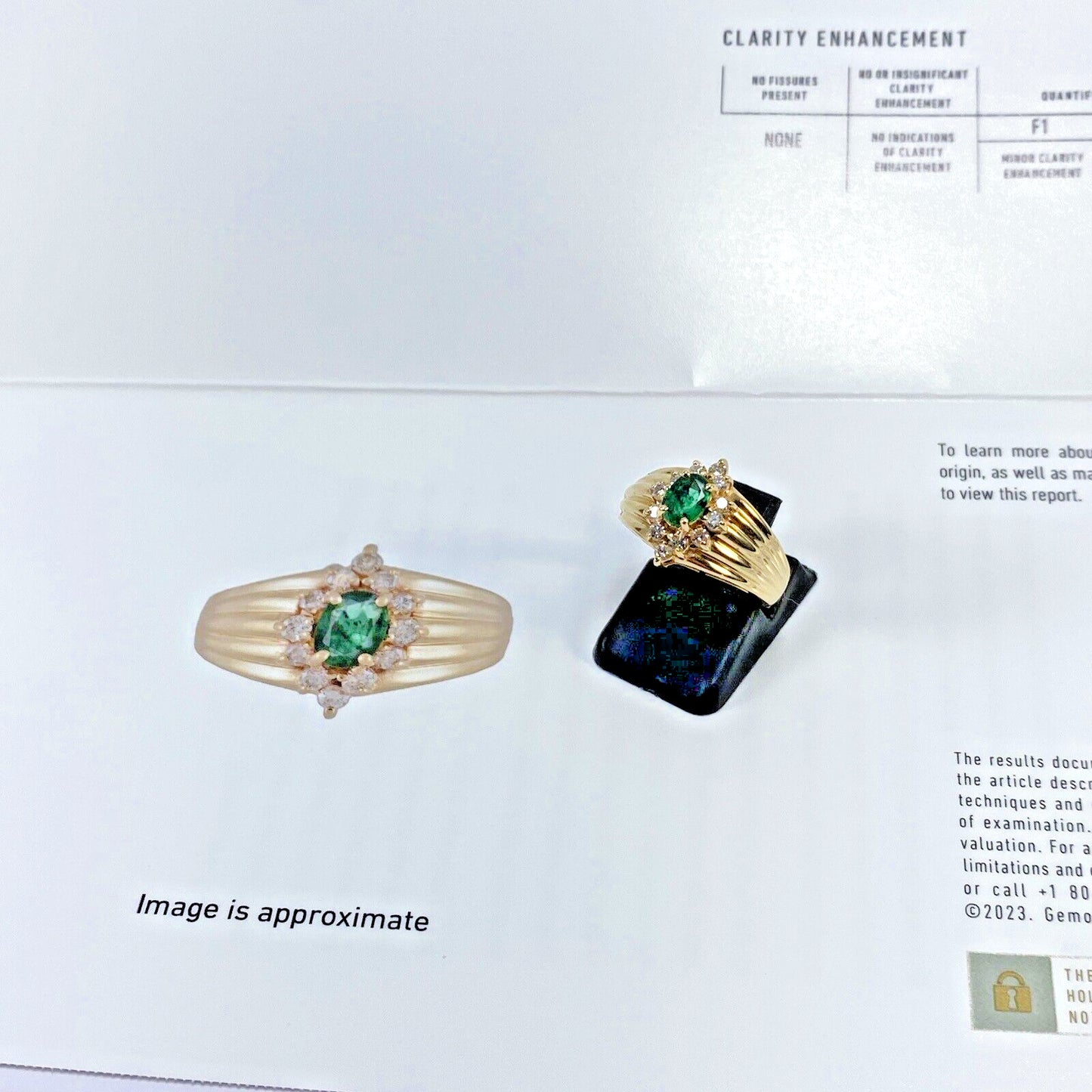 Oval Emerald Diamond Ring — GIA Certified, 14k Gold
