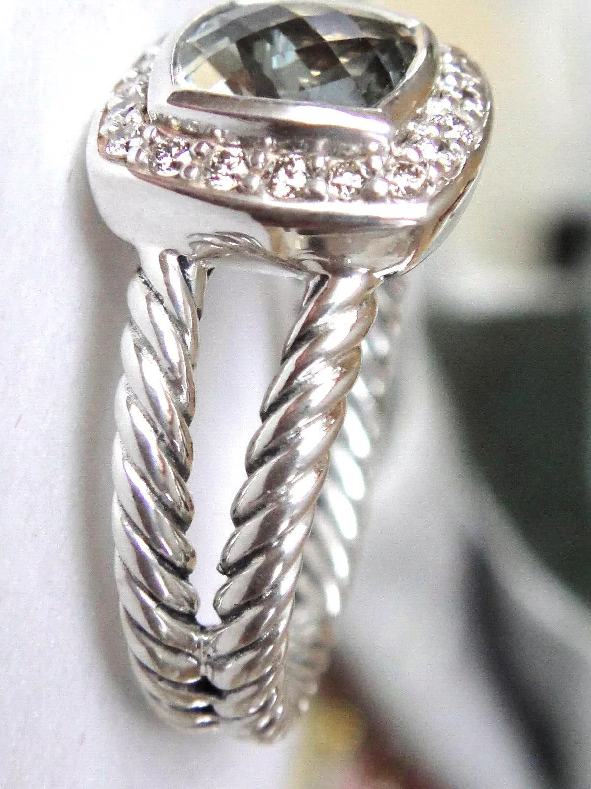 David Yurman Albion® — 1.45ct Cushion Prasiolite, Sterling Silver — Authentic Pre-Owned