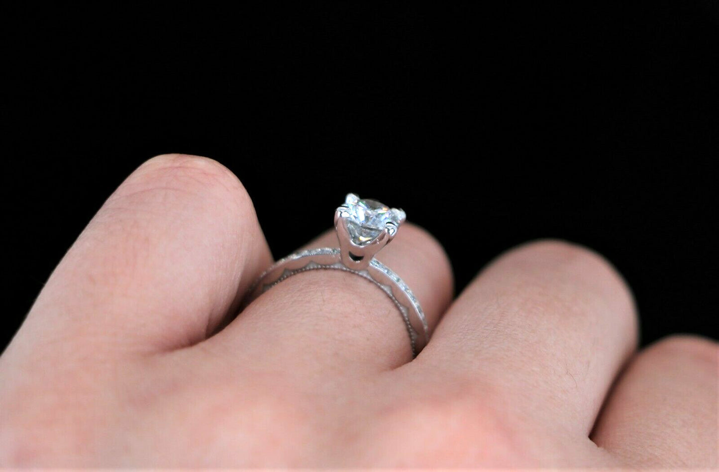 1.02ct Round Brilliant Diamond Engagement Ring — GIA Certified, 18k White Gold