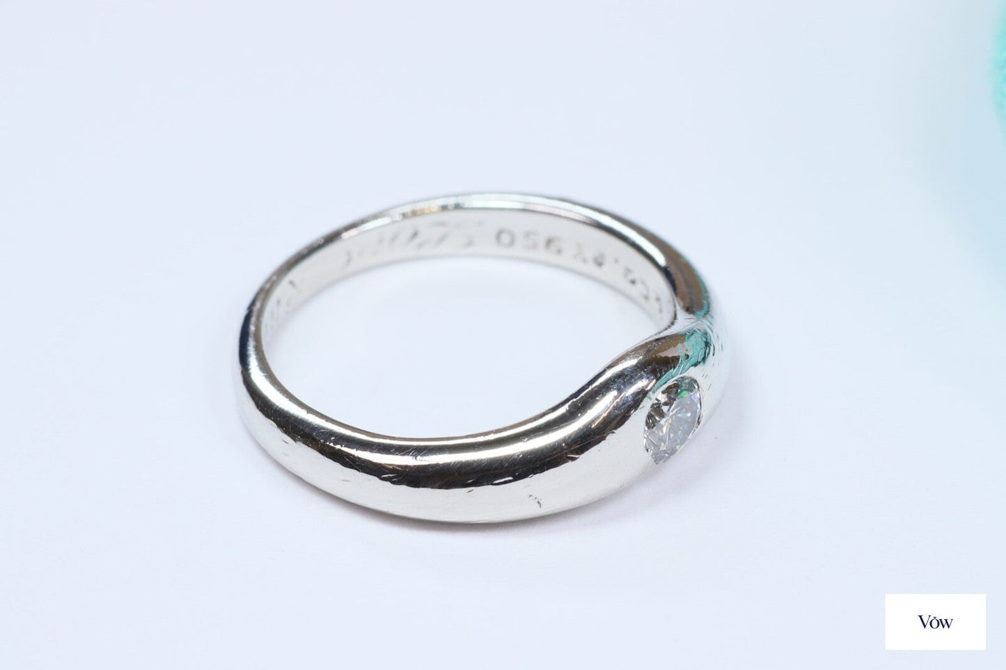 Tiffany & Co. Elsa Peretti Curved Band — 0.18ct Diamond, Platinum — Authentic Pre-Owned