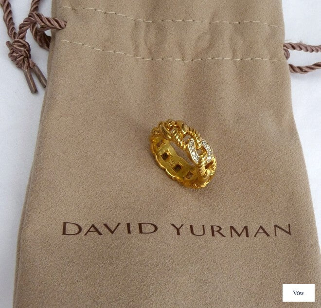 David Yurman Diamond Ring — Yellow Gold, Size 7 — Authentic Pre-Owned