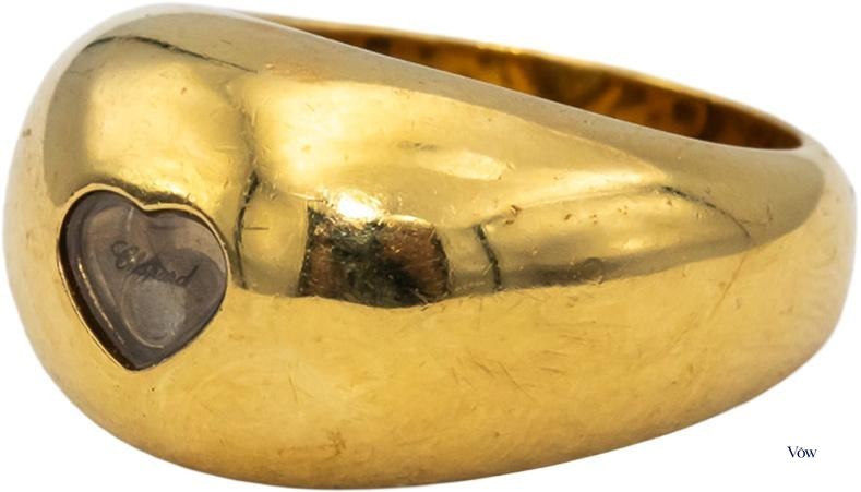 Chopard Happy Diamond Heart Ring — 18k Yellow Gold, Size 6.5 — Authentic Pre-Owned