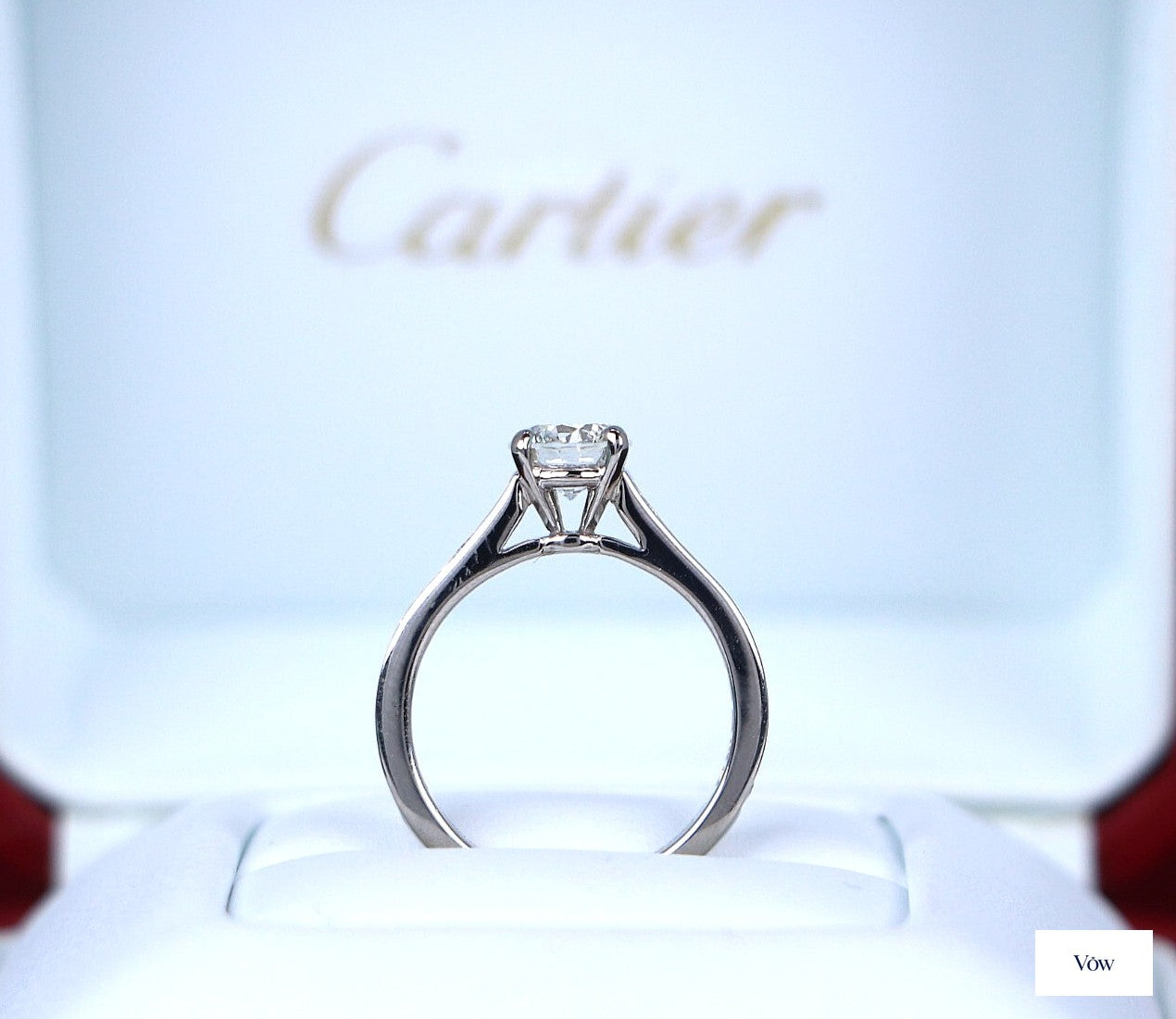 Cartier 1895 Platinum Diamond Ring — 0.73ct Round — Authentic Pre-Owned