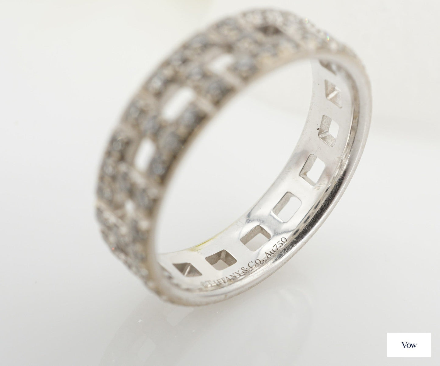 Tiffany & Co. T Ring — 0.99ct Diamond, 18k White Gold — Authentic Pre-Owned