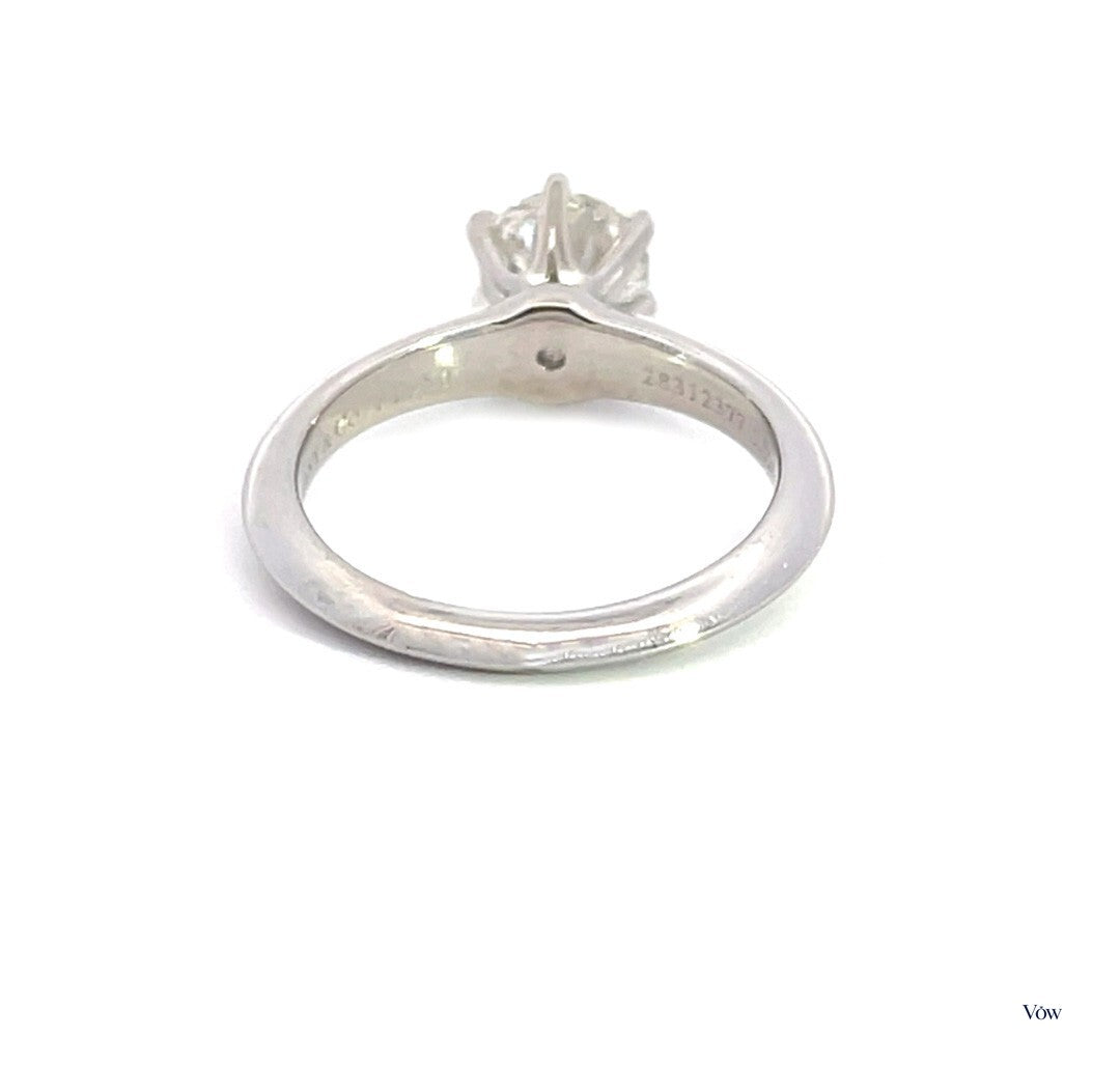 Tiffany & Co. Solitaire Diamond Ring — 1.02ct Round, Platinum — Authentic Pre-Owned