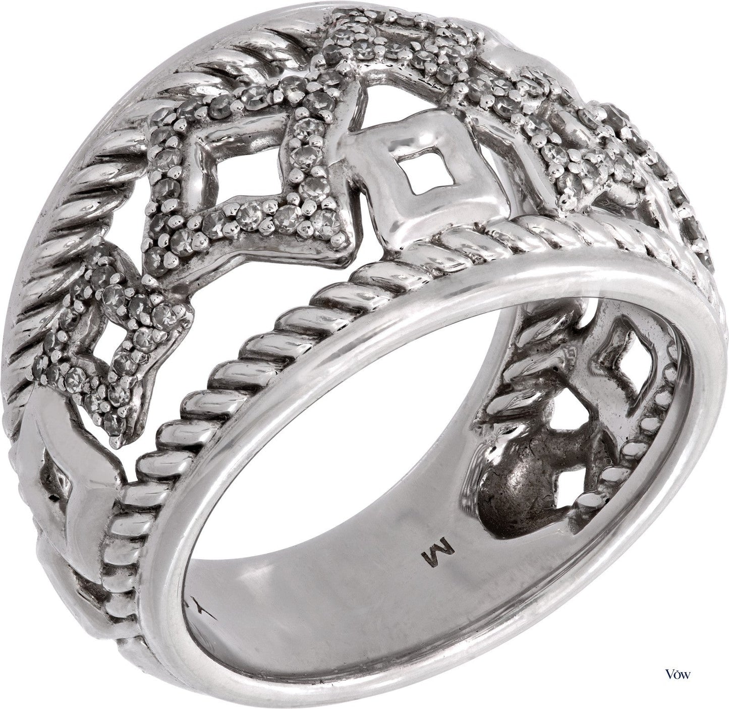David Yurman Quatrefoil Diamond Ring — Sterling Silver — Authentic Pre-Owned