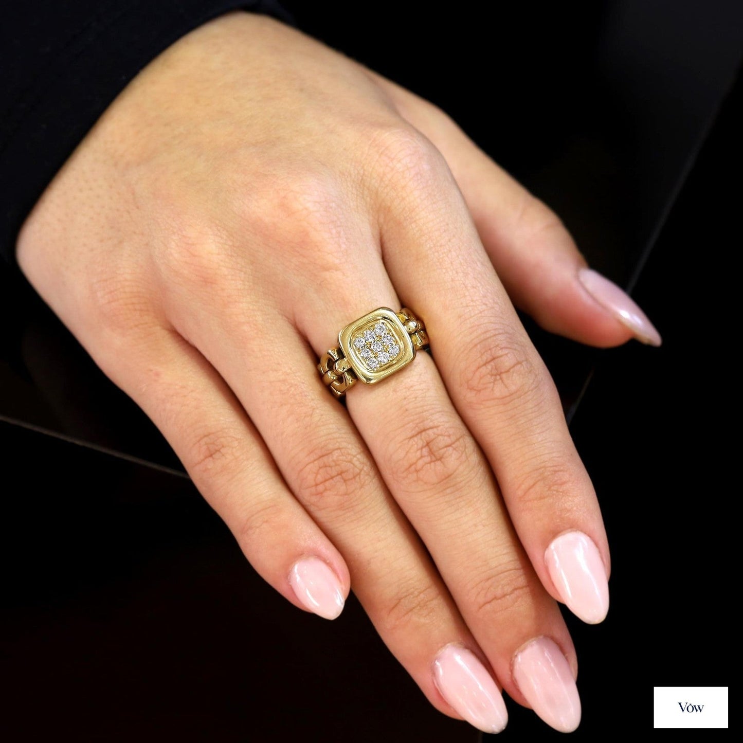 Van Cleef & Arpels Diamond Link Ring — 0.50ct, 18k Yellow Gold — Authentic Pre-Owned