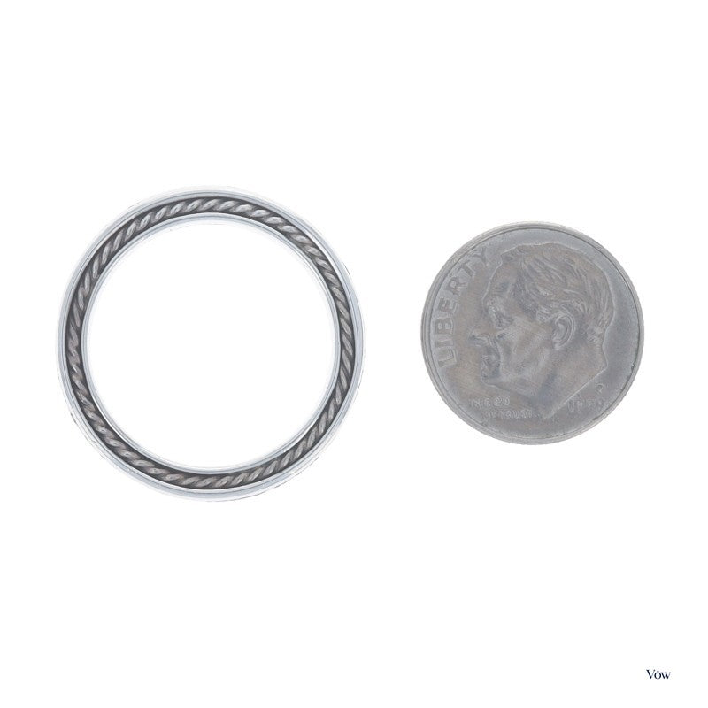 David Yurman Streamline Two Row — 1.40ct Black Diamond Men's Band, Sterling Silver — Authentic Pre-Owned