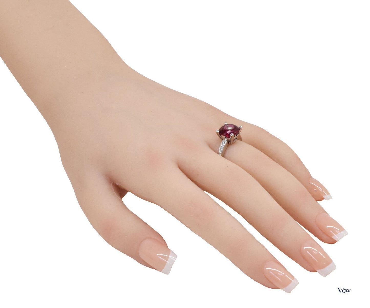 Chopard So Happy Diamond & Red Stone Ring — 18K White Gold — Authentic Pre-Owned