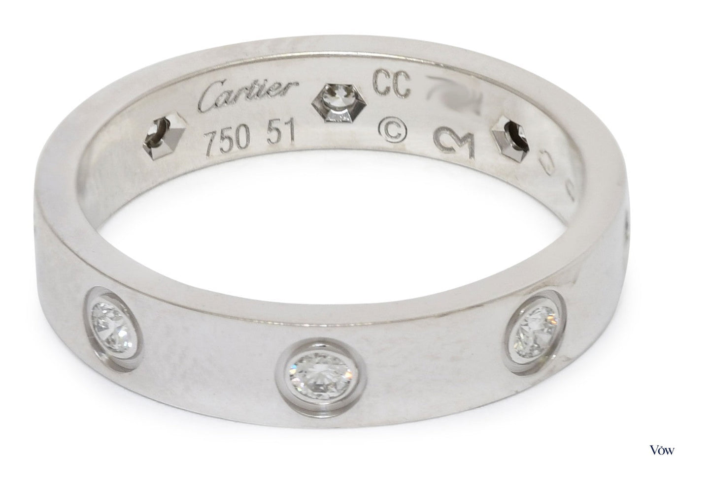Cartier Love Ring — 0.19ct Diamonds, 18k White Gold — Authentic Pre-Owned