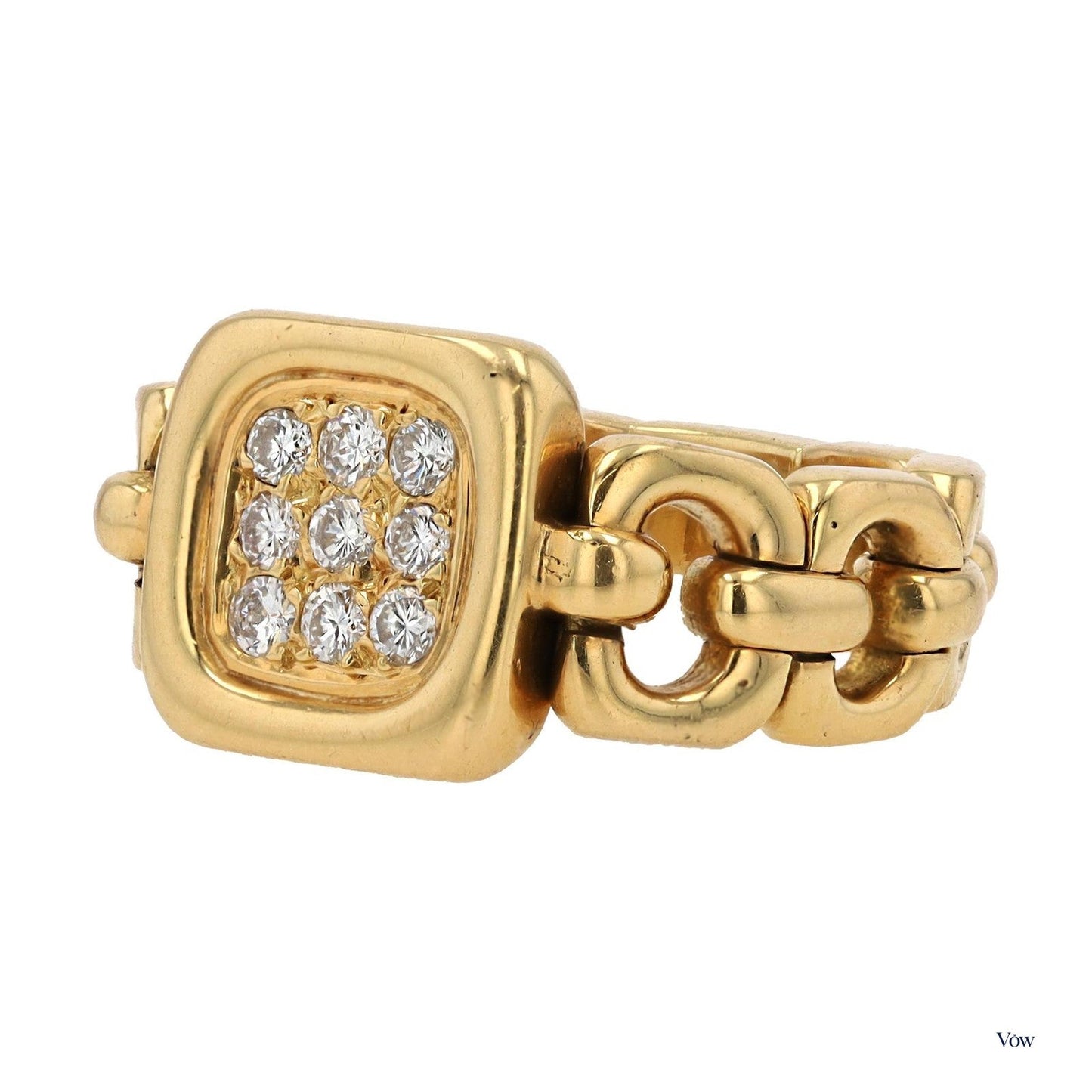 Van Cleef & Arpels Diamond Link Ring — 0.50ct, 18k Yellow Gold — Authentic Pre-Owned