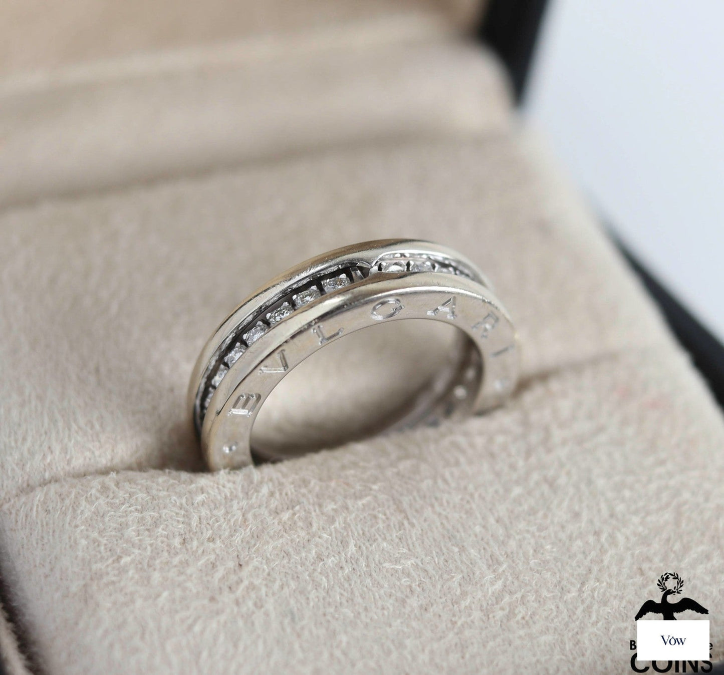 Bulgari Diamond Band Ring — 0.5ct White Gold — Authentic Pre-Owned