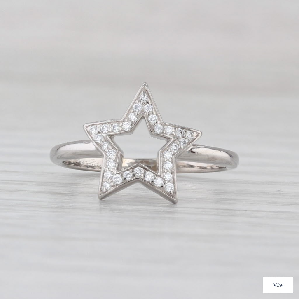 Tiffany & Co. Diamond Open Star Ring — 0.07ct, Platinum — Authentic Pre-Owned