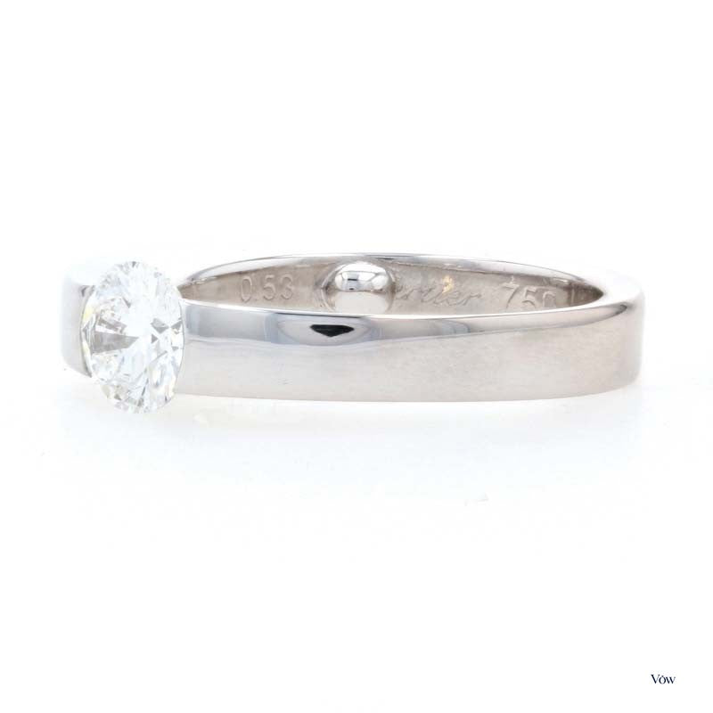 Cartier Diamond Solitaire — 0.53ct Round Brilliant, 18k White Gold — Authentic Pre-Owned