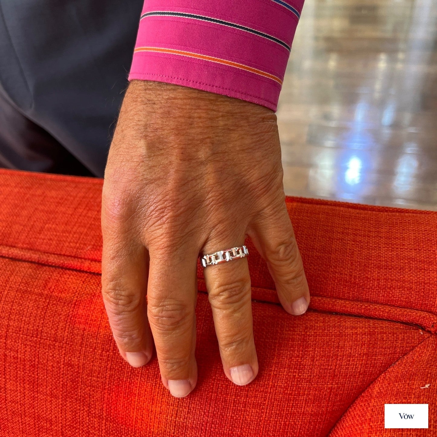 Tiffany & Co. True Wide Wedding Ring — 18K White Gold, Size 12.25 — Authentic Pre-Owned