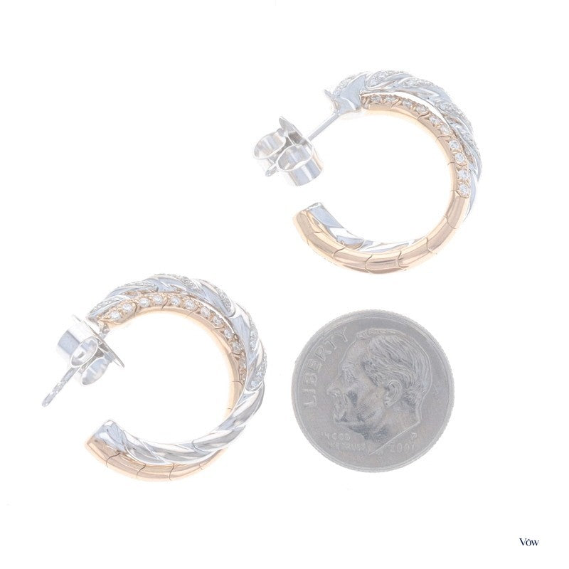 David Yurman Pavéflex Diamond Hoop Earrings — 1.00ct, 18k White Gold — Authentic Pre-Owned