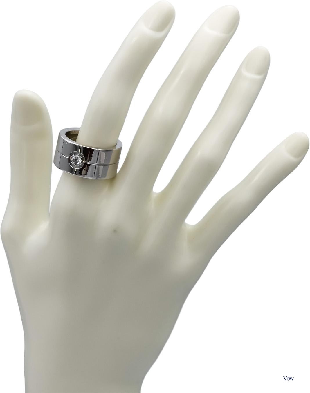 Cartier Diamond Band Ring — 0.25ct Round, 18k White Gold — Authentic Pre-Owned