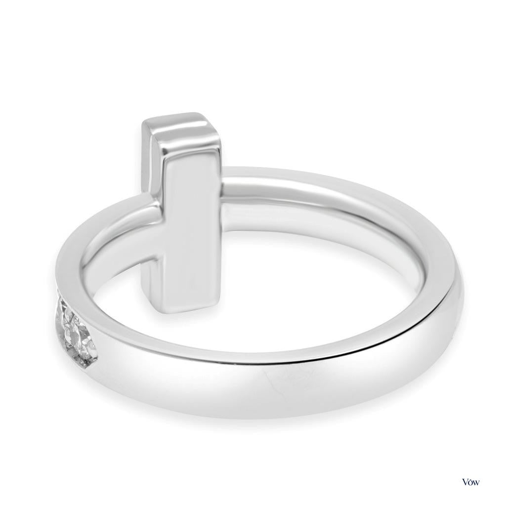 Tiffany & Co. T Diamond Ring — 0.45ct, 18k White Gold — Authentic Pre-Owned