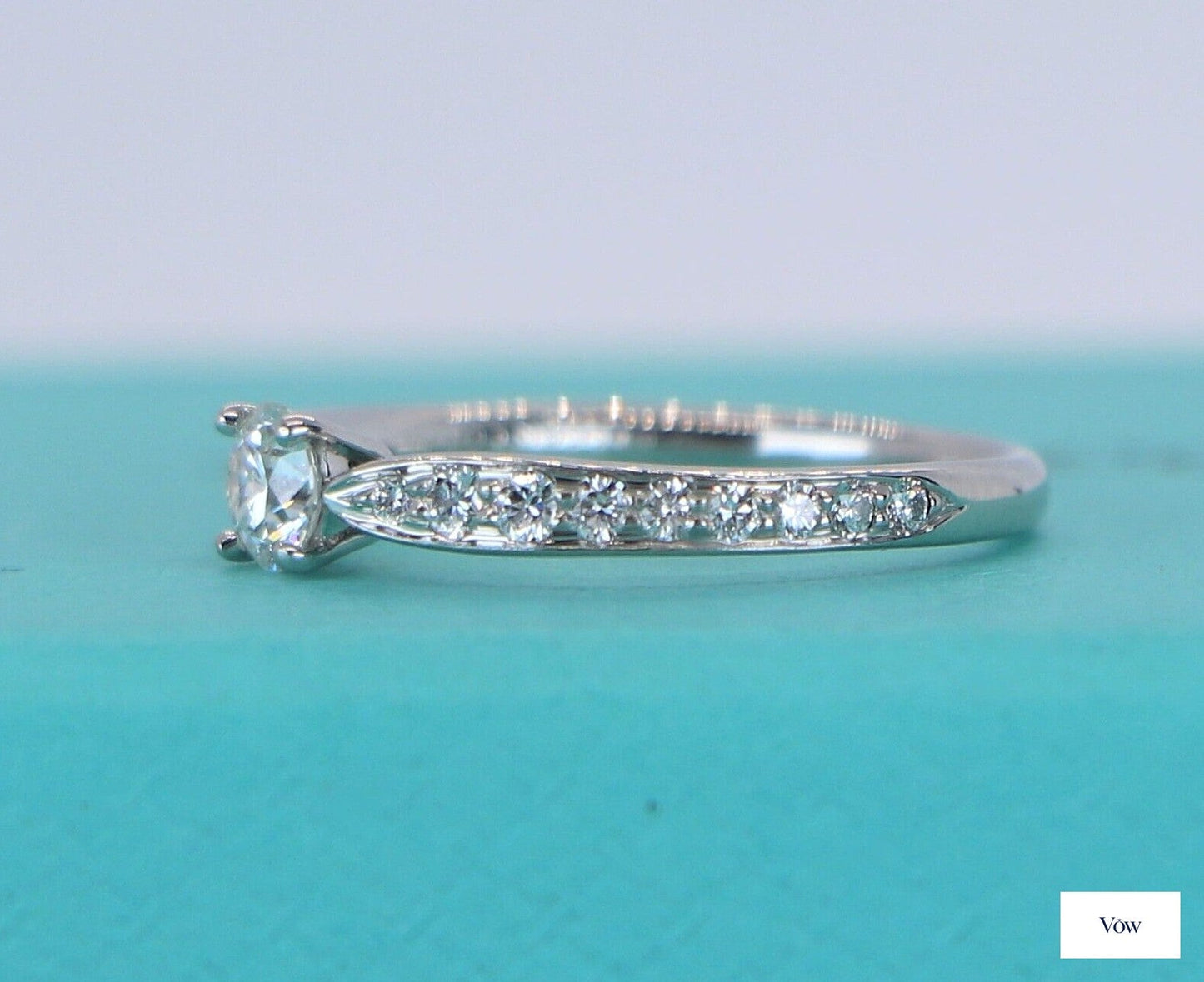 Tiffany & Co. Harmony Platinum Ring — 0.42ct Round Diamond — Authentic Pre-Owned