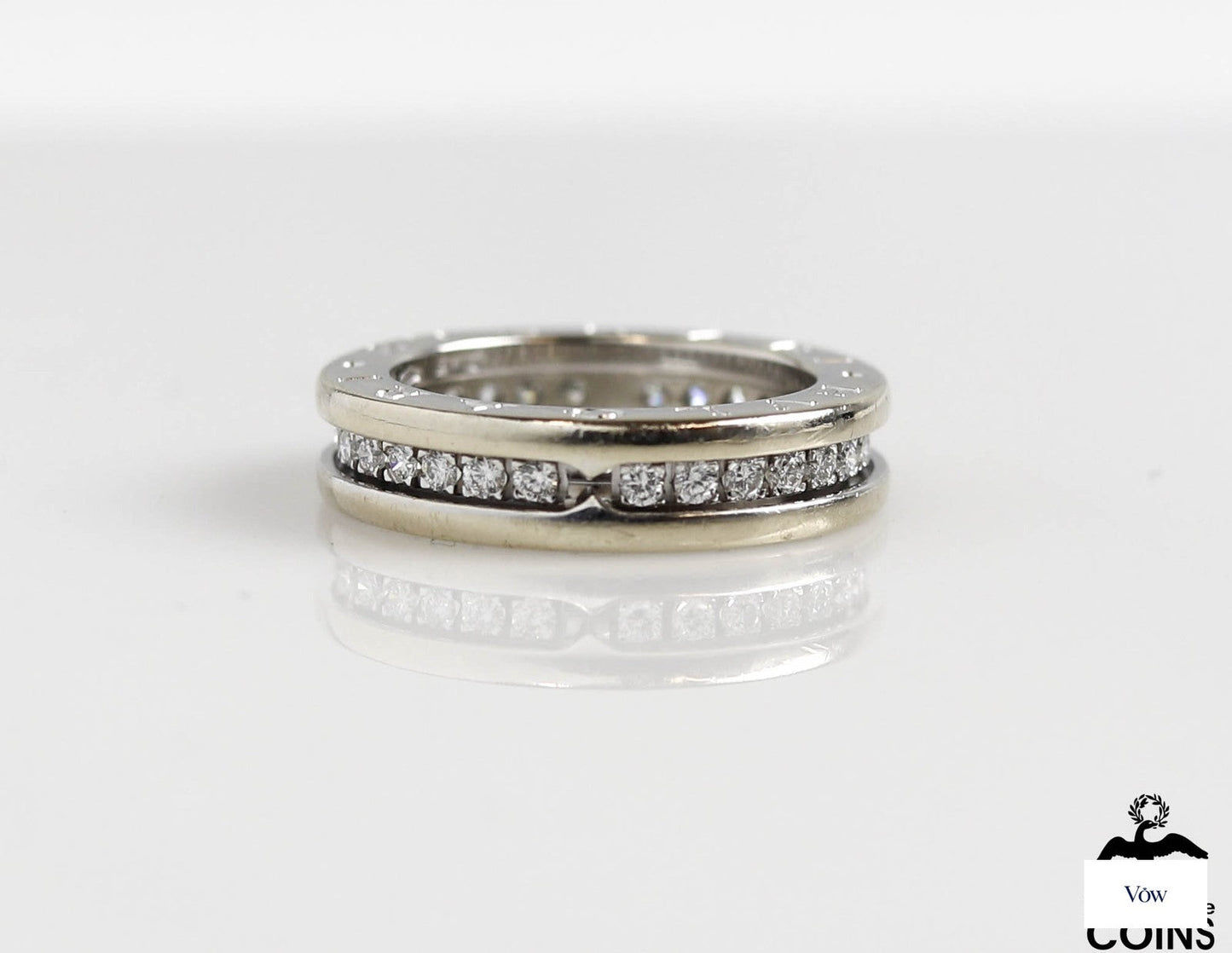 Bulgari Diamond Band Ring — 0.5ct White Gold — Authentic Pre-Owned