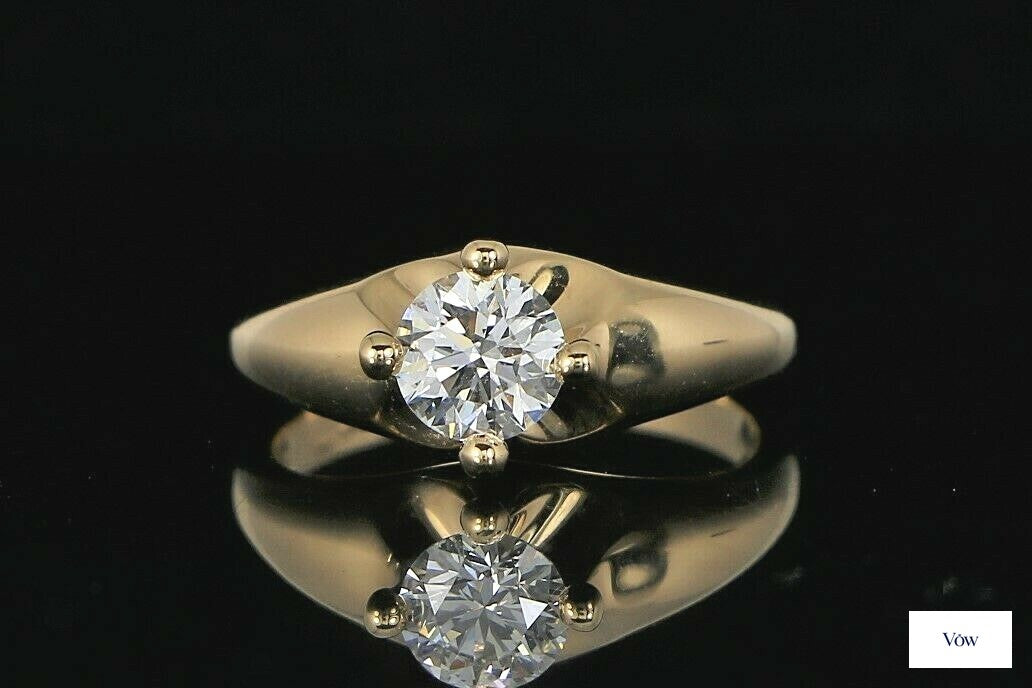 Bulgari Diamond Engagement Ring — 0.58ct Round, Yellow Gold — Authentic Pre-Owned
