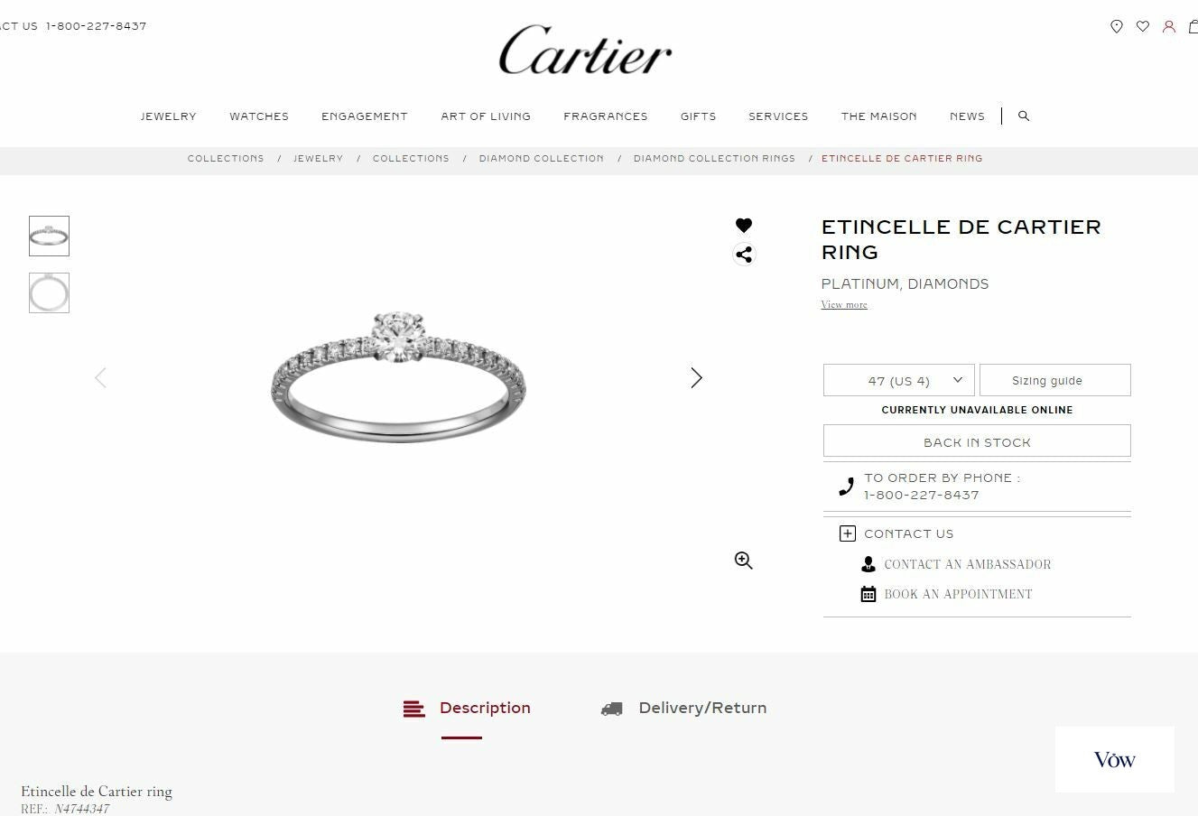 Cartier Étincelle de Cartier — 0.29ct Round Diamond, Platinum — Authentic Pre-Owned