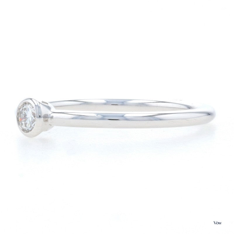Tiffany & Co. Bezel Solitaire — 0.12ct Round, 18k White Gold — Authentic Pre-Owned