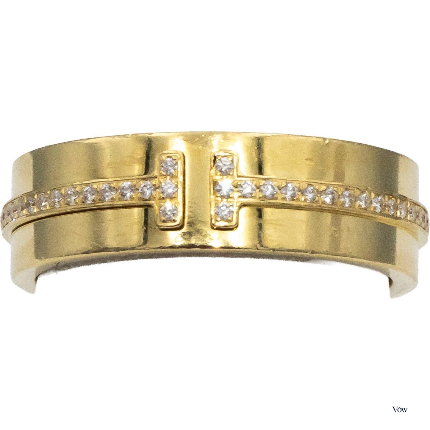 Tiffany & Co. T Ring — 0.13ct Round Diamond, 18k Yellow Gold — Authentic Pre-Owned