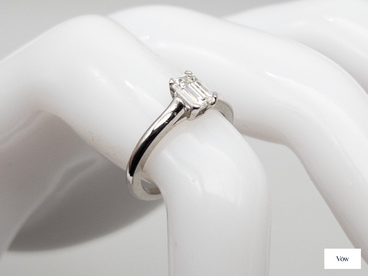 Tiffany & Co. Emerald Cut Diamond Ring — 0.63ct, Platinum — Authentic Pre-Owned