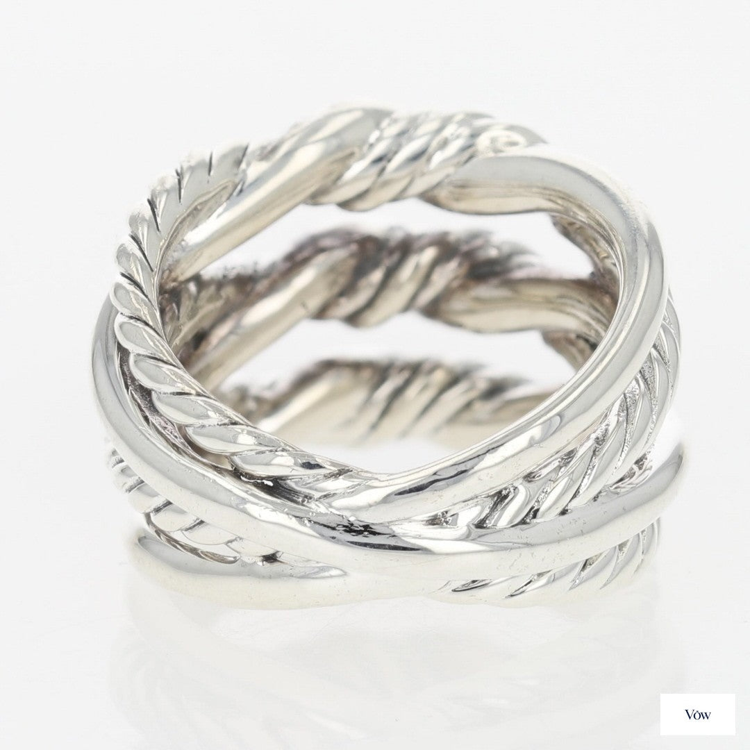 David Yurman Continuance — 0.19ct Round Diamond Pavé Ring, Sterling Silver — Authentic Pre-Owned