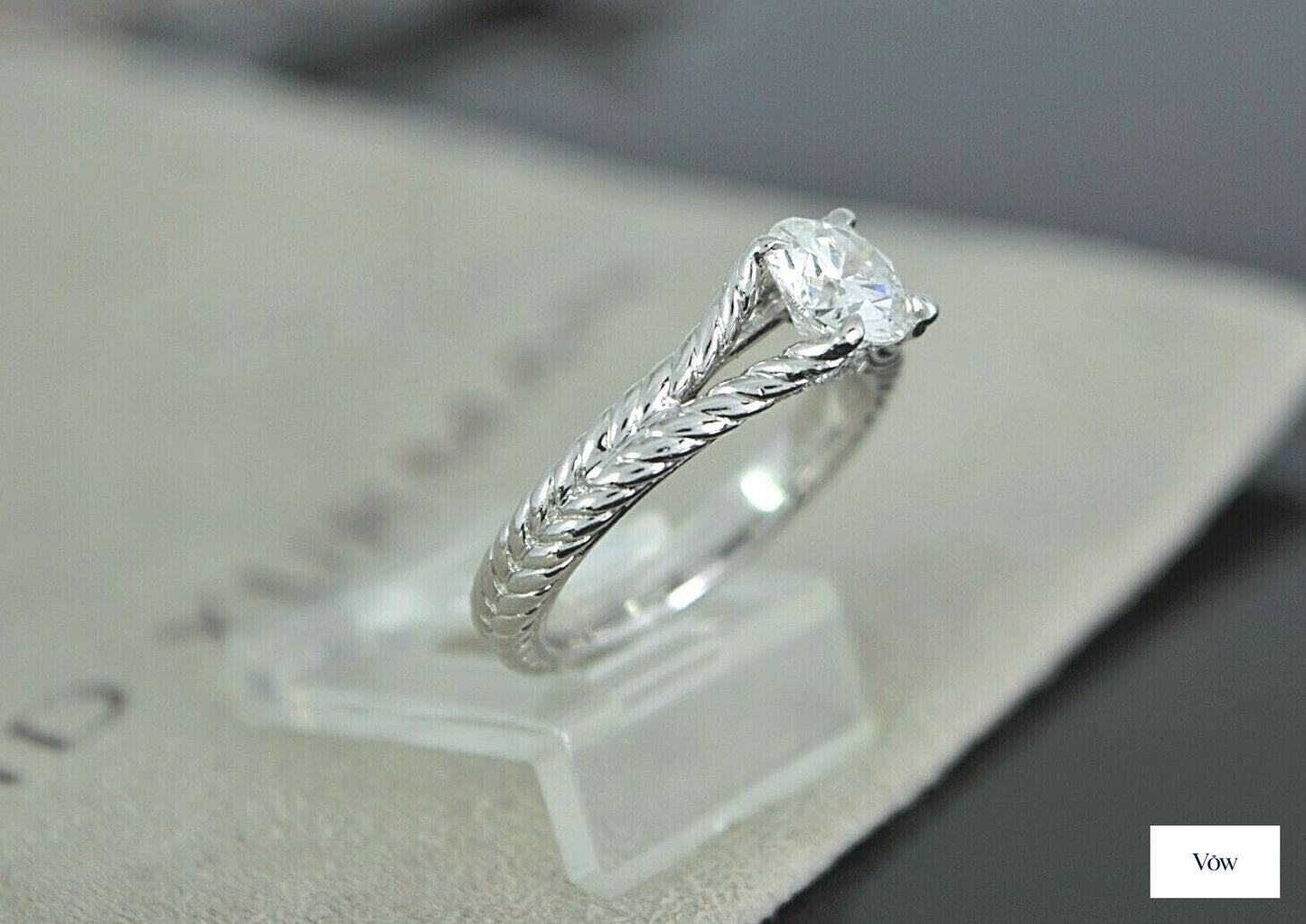 David Yurman Chatelaine Platinum Diamond Ring — 1.01ct Round — Authentic Pre-Owned