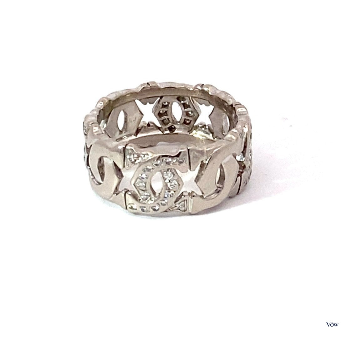 Cartier Entrelaces Diamond Band — 18K White Gold, Size 5 — Authentic Pre-Owned