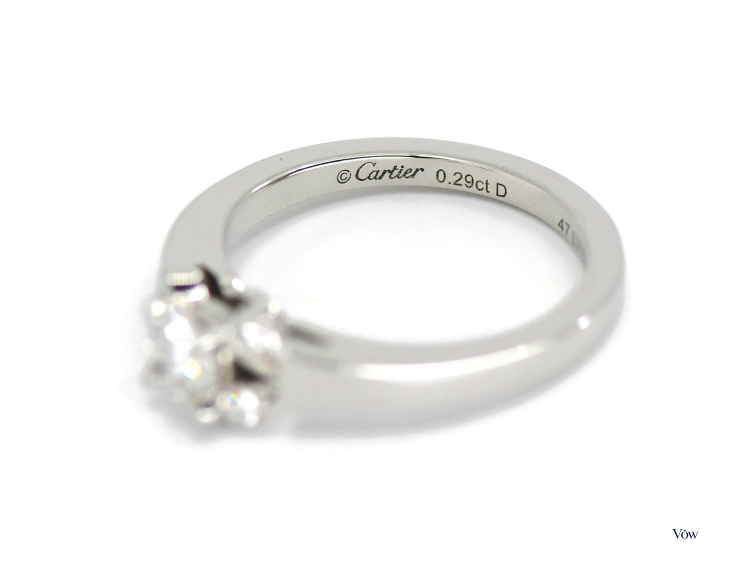 Cartier Round Diamond Ring — 0.29ct, Platinum, Size 4 — Authentic Pre-Owned