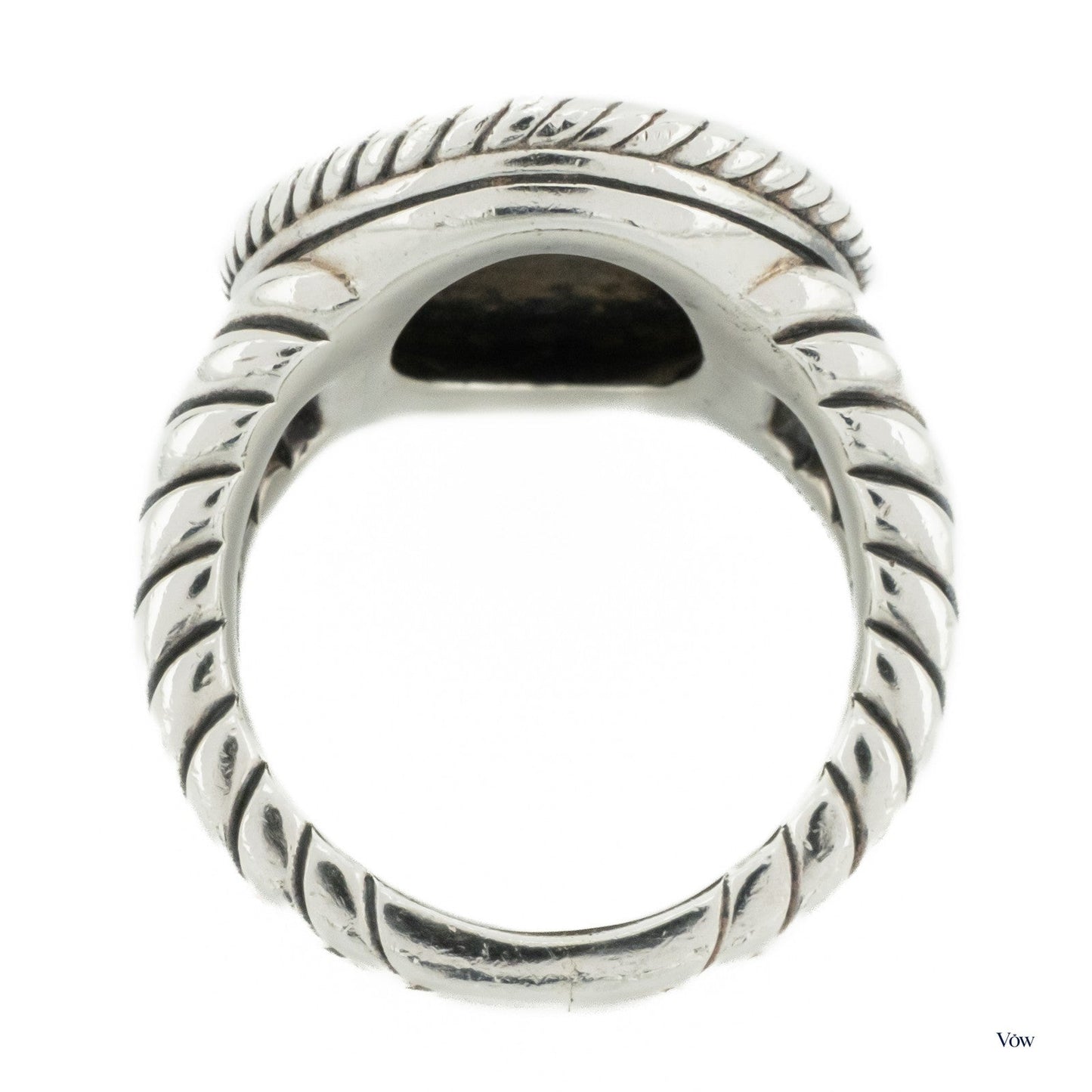 David Yurman Diamond Ring — 0.14ct Round, Sterling Silver — Authentic Pre-Owned