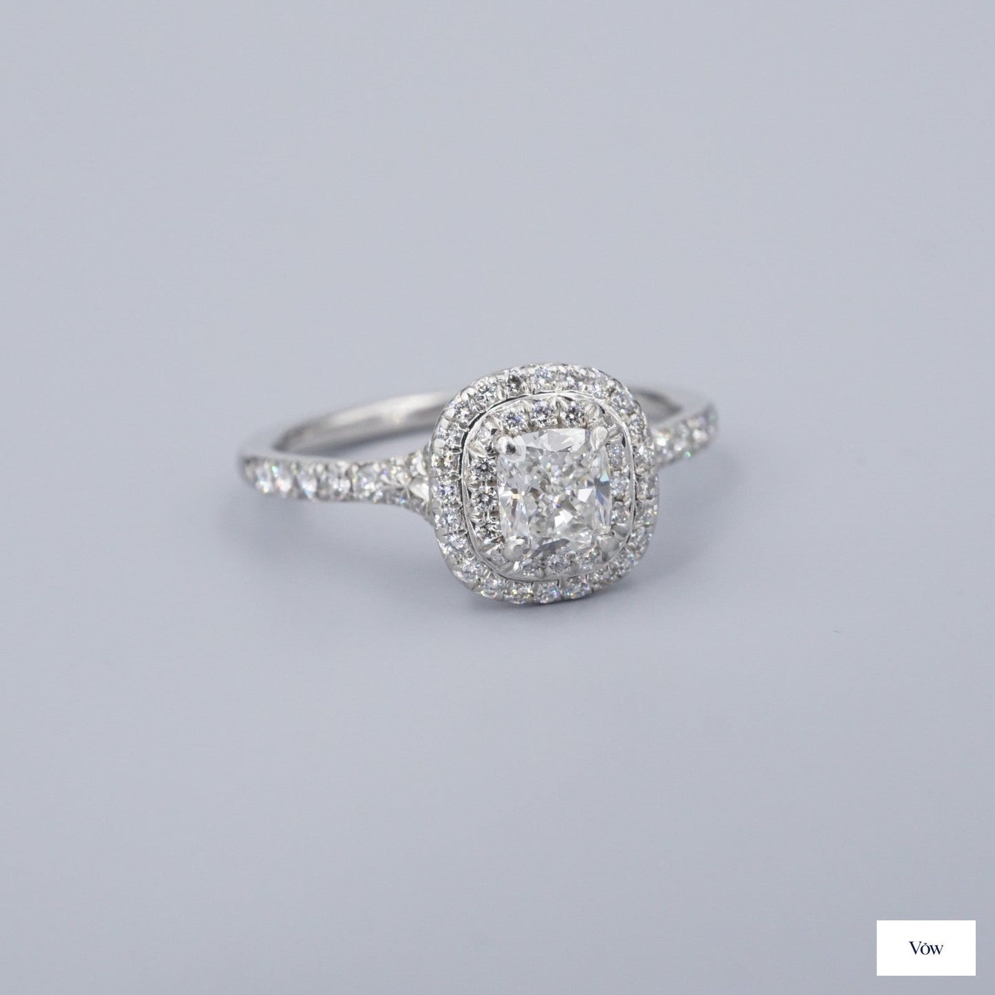 Tiffany & Co. Soleste® — 0.61ct Cushion Diamond Ring, Platinum — Authentic Pre-Owned
