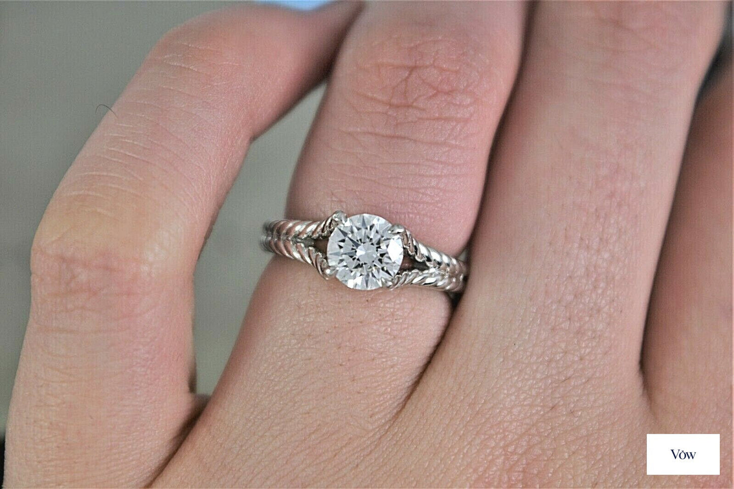 David Yurman Chatelaine Platinum Diamond Ring — 1.01ct Round — Authentic Pre-Owned